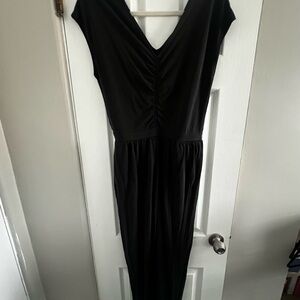 Express charcoal V-Neck Jumpsuit
